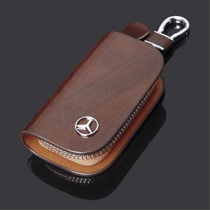 Key Fob Keychain Brown Wallet Style Key Holder For Mercedes